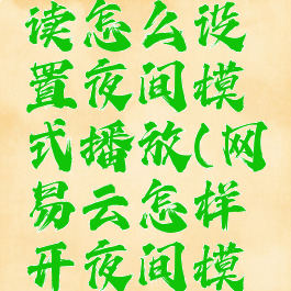 网易云阅读怎么设置夜间模式播放(网易云怎样开夜间模式)