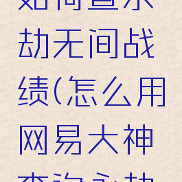 网易大神如何查永劫无间战绩(怎么用网易大神查询永劫无间战绩)