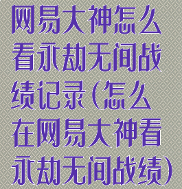 网易大神怎么看永劫无间战绩记录(怎么在网易大神看永劫无间战绩)