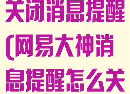 网易大神怎么关闭消息提醒(网易大神消息提醒怎么关掉)