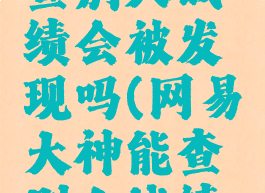 网易大神查别人战绩会被发现吗(网易大神能查别人战绩吗)