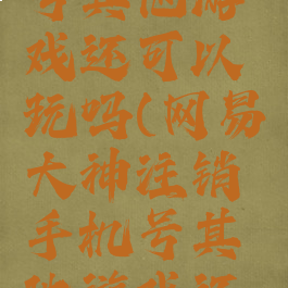 网易大神注销手机号其他游戏还可以玩吗(网易大神注销手机号其他游戏还可以玩吗安卓)