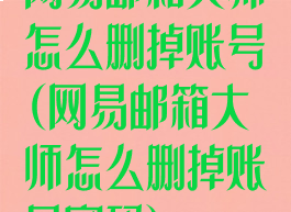 网易邮箱大师怎么删掉账号(网易邮箱大师怎么删掉账号密码)