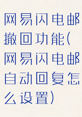 网易闪电邮撤回功能(网易闪电邮自动回复怎么设置)