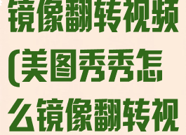 美图秀秀怎么镜像翻转视频(美图秀秀怎么镜像翻转视频教程)