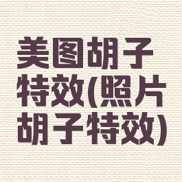 美图胡子特效(照片胡子特效)