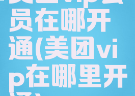 美团vip会员在哪开通(美团vip在哪里开通)