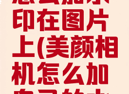 美颜相机怎么加水印在图片上(美颜相机怎么加自己的水印)