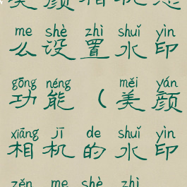 美颜相机怎么设置水印功能(美颜相机的水印怎么设置)