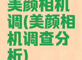 美颜相机调(美颜相机调查分析)