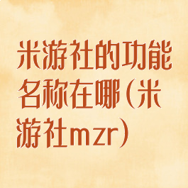 米游社的功能名称在哪(米游社mzr)