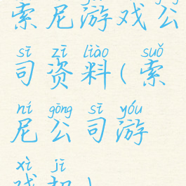 索尼游戏公司资料(索尼公司游戏机)