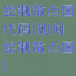 绘制散点图代码(如何绘制散点图)