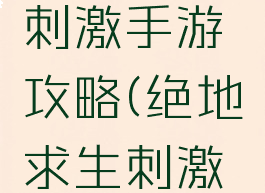 绝地求生刺激手游攻略(绝地求生刺激战端游)
