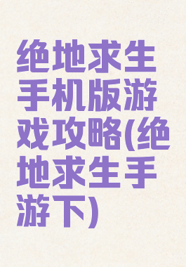 绝地求生手机版游戏攻略(绝地求生手游下)