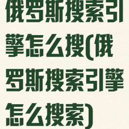 俄罗斯搜索引擎怎么搜(俄罗斯搜索引擎怎么搜索)