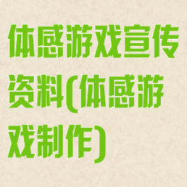 体感游戏宣传资料(体感游戏制作)