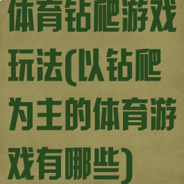 体育钻爬游戏玩法(以钻爬为主的体育游戏有哪些)