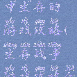 一个战争中生存的游戏攻略(生存战争游戏攻略介绍)