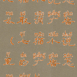 七猫小说怎么取消广告(七猫小说里的广告怎么屏蔽)