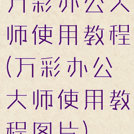 万彩办公大师使用教程(万彩办公大师使用教程图片)