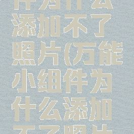 万能小组件为什么添加不了照片(万能小组件为什么添加不了照片和视频)