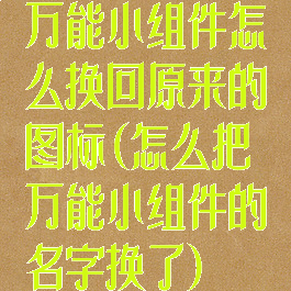 万能小组件怎么换回原来的图标(怎么把万能小组件的名字换了)