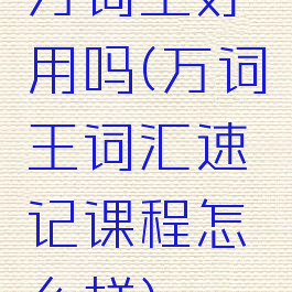 万词王好用吗(万词王词汇速记课程怎么样)