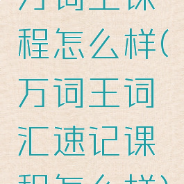 万词王课程怎么样(万词王词汇速记课程怎么样)