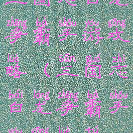 三国志白龙争霸手游攻略(三国志白龙争霸手游攻略图)