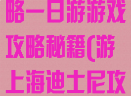 上海迪士尼攻略一日游游戏攻略秘籍(游上海迪士尼攻略来了)
