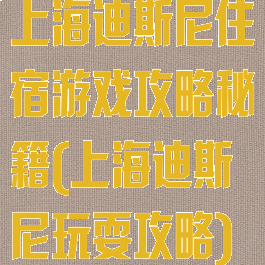 上海迪斯尼住宿游戏攻略秘籍(上海迪斯尼玩耍攻略)