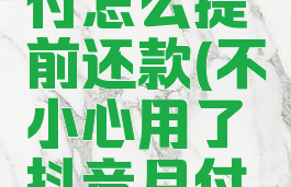 不小心用了抖音月付怎么提前还款(不小心用了抖音月付怎么提前还款了)