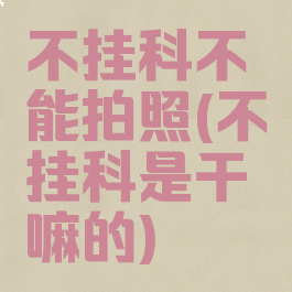 不挂科不能拍照(不挂科是干嘛的)