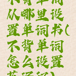 不背单词从哪里设置单词书(不背单词怎么设置英译汉)