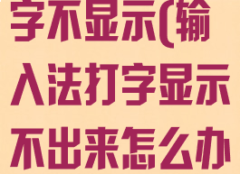东方输入法打字不显示(输入法打字显示不出来怎么办)