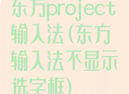 东方project输入法(东方输入法不显示选字框)