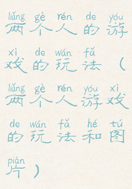 两个人的游戏的玩法(两个人游戏的玩法和图片)