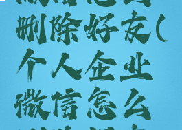 个人企业微信怎么删除好友(个人企业微信怎么删除好友啊)