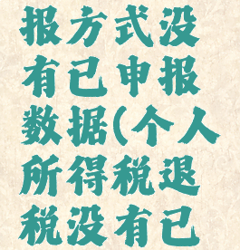 个人所得税退税填报方式没有已申报数据(个人所得税退税没有已申报数据填写选项)