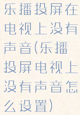 乐播投屏在电视上没有声音(乐播投屏电视上没有声音怎么设置)