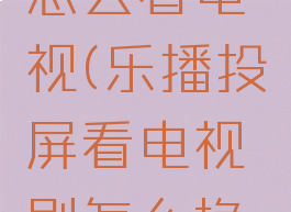 乐播投屏怎么看电视(乐播投屏看电视剧怎么换集)