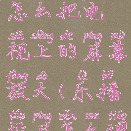 乐播投屏怎么把电视上的屏幕放大(乐播投屏怎么调整全屏)