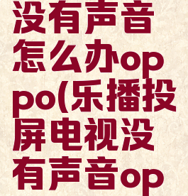 乐播投屏没有声音怎么办oppo(乐播投屏电视没有声音oppo)