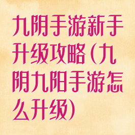 九阴手游新手升级攻略(九阴九阳手游怎么升级)