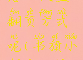 书旗小说怎么设置翻页方式呢(书旗小说怎么调上下翻页)