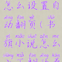 书旗小说怎么设置自动翻页(书旗小说怎么上下翻动看书)