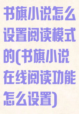 书旗小说怎么设置阅读模式的(书旗小说在线阅读功能怎么设置)