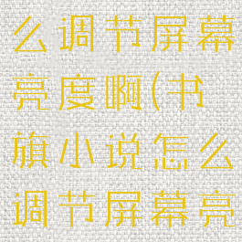 书旗小说怎么调节屏幕亮度啊(书旗小说怎么调节屏幕亮度啊)