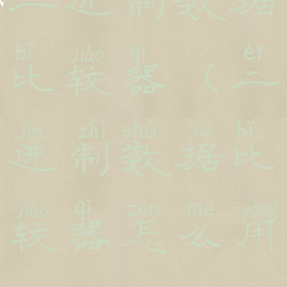 二进制数据比较器(二进制数据比较器怎么用)